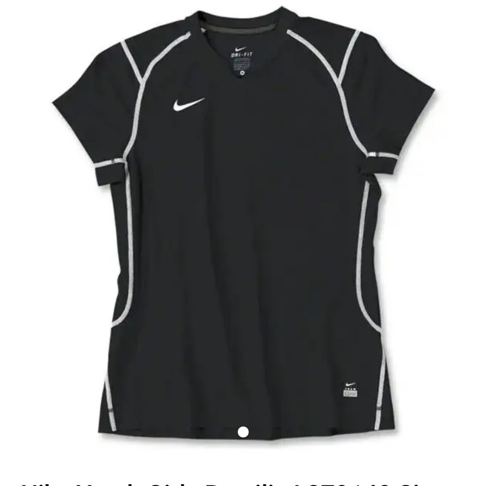 NWT Nike Youth Girls Brasilia I 379140 Black White stitching  Jersey  shirt top